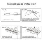 Car mounted magnetic cable management, silicone cable clamp, desktop multi-purpose wire holder, 5 clips for lighting USB C micro